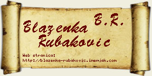 Blaženka Rubaković vizit kartica